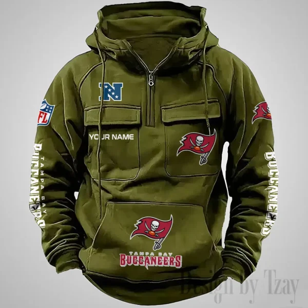 Tampa Bay Buccaneers Fashionable Outerwear Men's Autumn Winter Hooded Sweatshirt Cool Motorcycle Shirt AZVMHD1051 - Image 3