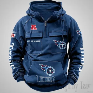Tennessee Titans Fashionable Outerwear Men's Autumn Winter Hooded Sweatshirt Cool Motorcycle Shirt AZVMHD1052