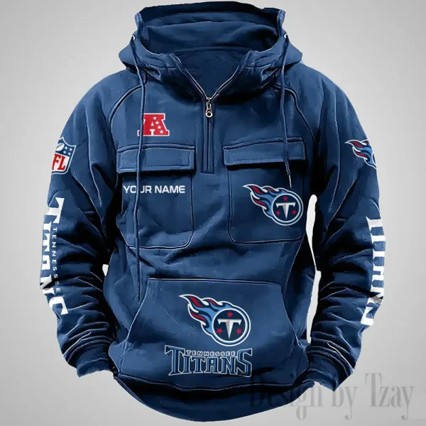 Tennessee Titans Fashionable Outerwear Men's Autumn Winter Hooded Sweatshirt Cool Motorcycle Shirt AZVMHD1052