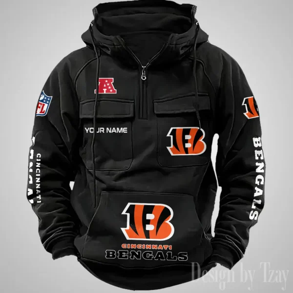 Cincinnati Bengals Fashionable Outerwear Men's Autumn Winter Hooded Sweatshirt Cool Motorcycle Shirt AZVMHD1028 - Image 4