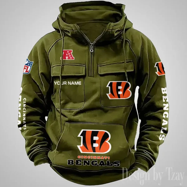 Cincinnati Bengals Fashionable Outerwear Men's Autumn Winter Hooded Sweatshirt Cool Motorcycle Shirt AZVMHD1028 - Image 5