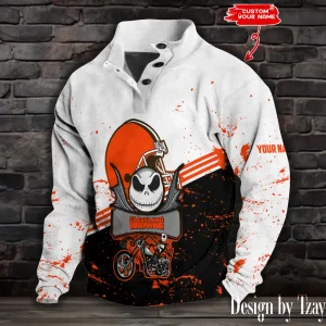 Cleveland Browns Buttoned Collar Sweatshirt New Design 2025 S9DBSCH2003