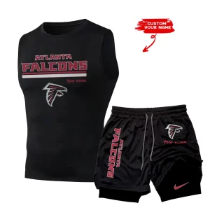 Atlanta Falcons Tank Tops Vest Sleeveless and Outdoor Casual Training Sports Shorts 2-in-1 Double-Layer Shorts For Men SPTMODS002
