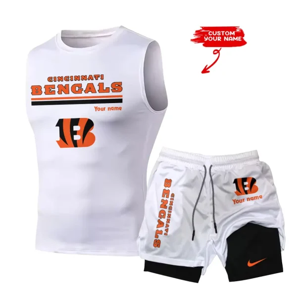 Cincinnati Bengals Tank Tops Vest Sleeveless and Outdoor Casual Training Sports Shorts 2-in-1 Double-Layer Shorts For Men SPTMODS007 - Image 4