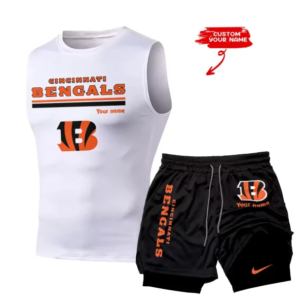Cincinnati Bengals Tank Tops Vest Sleeveless and Outdoor Casual Training Sports Shorts 2-in-1 Double-Layer Shorts For Men SPTMODS007 - Image 7