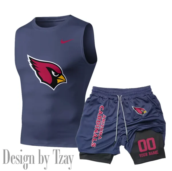 Arizona Cardinals Tank Tops Vest Sleeveless and Outdoor Casual Training Sports Shorts 2-in-1 Double-Layer Shorts For Men SPTMODS034 - Image 5