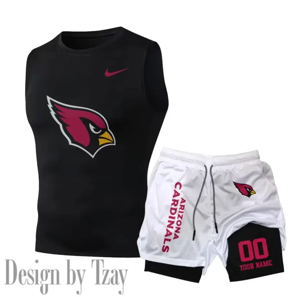 Arizona Cardinals Tank Tops Vest Sleeveless and Outdoor Casual Training Sports Shorts 2-in-1 Double-Layer Shorts For Men SPTMODS034 - Image 6