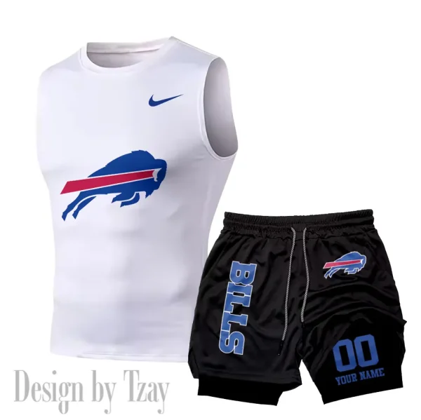 Buffalo Bills Tank Tops Vest Sleeveless and Outdoor Casual Training Sports Shorts 2-in-1 Double-Layer Shorts For Men SPTMODS037 - Image 3