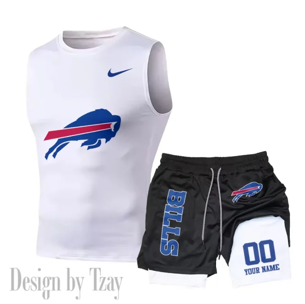 Buffalo Bills Tank Tops Vest Sleeveless and Outdoor Casual Training Sports Shorts 2-in-1 Double-Layer Shorts For Men SPTMODS037 - Image 5