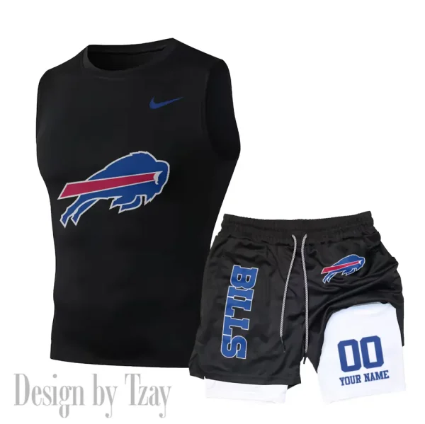 Buffalo Bills Tank Tops Vest Sleeveless and Outdoor Casual Training Sports Shorts 2-in-1 Double-Layer Shorts For Men SPTMODS037 - Image 6