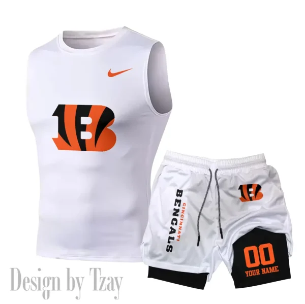 Cincinnati Bengals Tank Tops Vest Sleeveless and Outdoor Casual Training Sports Shorts 2-in-1 Double-Layer Shorts For Men SPTMODS040 - Image 7