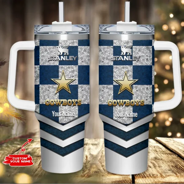 Dallas Cowboys Simple Modem 40oz Tumbler With Handle And Straw Lid AZC40OZT727