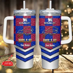 Buffalo Bills Simple Modem 40oz Tumbler With Handle And Straw Lid AZC40OZT728