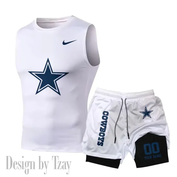 Dallas Cowboys Tank Tops Vest Sleeveless and Outdoor Casual Training Sports Shorts 2-in-1 Double-Layer Shorts For Men SPTMODS042 - Image 6