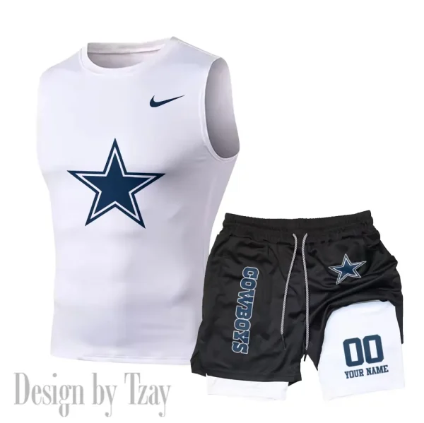 Dallas Cowboys Tank Tops Vest Sleeveless and Outdoor Casual Training Sports Shorts 2-in-1 Double-Layer Shorts For Men SPTMODS042 - Image 7