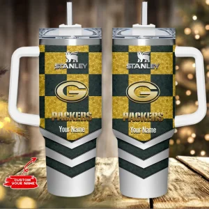 Green Bay Packers Simple Modem 40oz Tumbler With Handle And Straw Lid AZC40OZT731