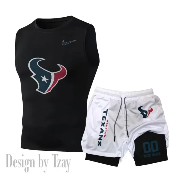 Houston Texans Tank Tops Vest Sleeveless and Outdoor Casual Training Sports Shorts 2-in-1 Double-Layer Shorts For Men SPTMODS046 - Image 4