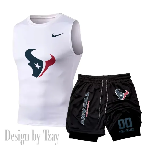 Houston Texans Tank Tops Vest Sleeveless and Outdoor Casual Training Sports Shorts 2-in-1 Double-Layer Shorts For Men SPTMODS046 - Image 6