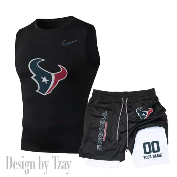Houston Texans Tank Tops Vest Sleeveless and Outdoor Casual Training Sports Shorts 2-in-1 Double-Layer Shorts For Men SPTMODS046 - Image 7