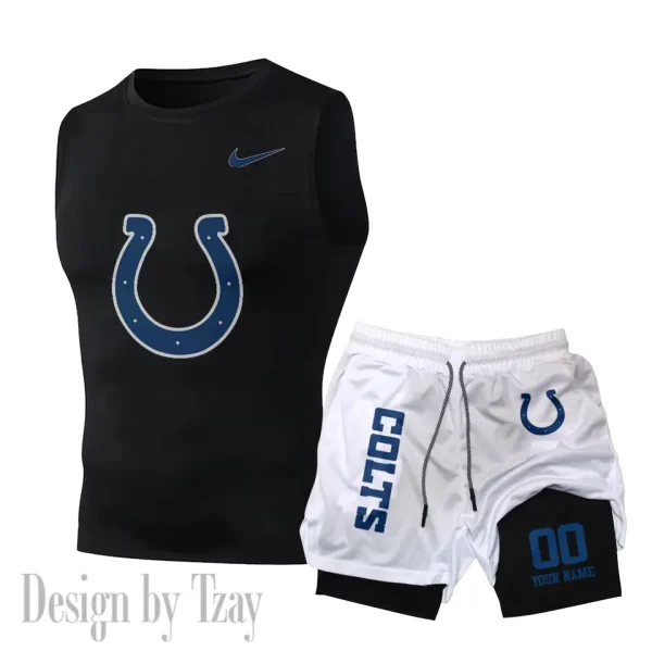 Indianapolis Colts Tank Tops Vest Sleeveless and Outdoor Casual Training Sports Shorts 2-in-1 Double-Layer Shorts For Men SPTMODS047 - Image 5