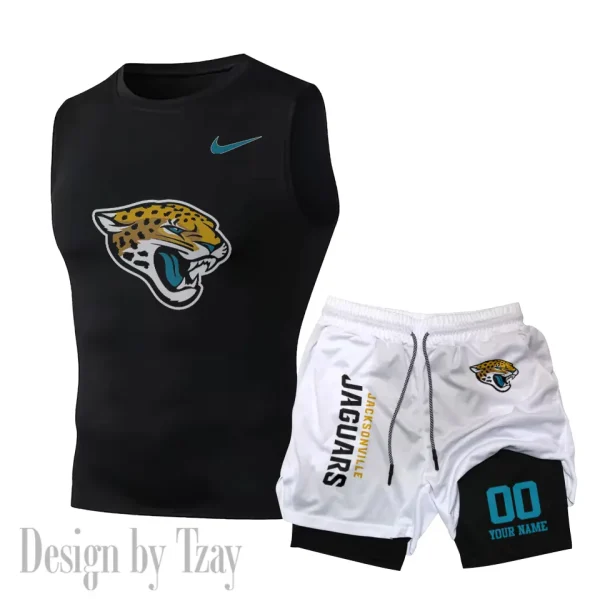Jacksonville Jaguars Tank Tops Vest Sleeveless and Outdoor Casual Training Sports Shorts 2-in-1 Double-Layer Shorts For Men SPTMODS048 - Image 5