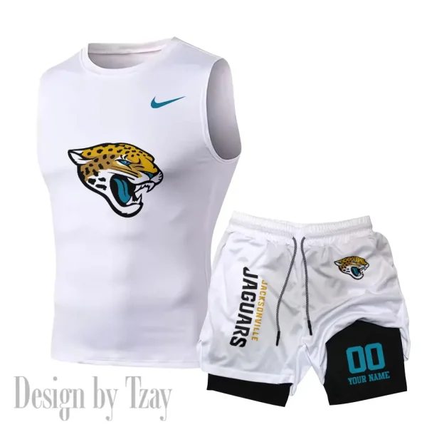 Jacksonville Jaguars Tank Tops Vest Sleeveless and Outdoor Casual Training Sports Shorts 2-in-1 Double-Layer Shorts For Men SPTMODS048 - Image 7