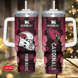 Arizona Cardinals Simple Modem 40oz Tumbler With Handle And Straw Lid AZC40OZT733