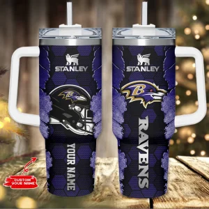Baltimore Ravens Simple Modem 40oz Tumbler With Handle And Straw Lid AZC40OZT735