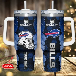 Buffalo Bills Simple Modem 40oz Tumbler With Handle And Straw Lid AZC40OZT736