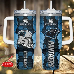 Carolina Panthers Simple Modem 40oz Tumbler With Handle And Straw Lid AZC40OZT737