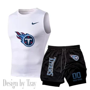 Tennessee Titans Tank Tops Vest Sleeveless and Outdoor Casual Training Sports Shorts 2-in-1 Double-Layer Shorts For Men SPTMODS064