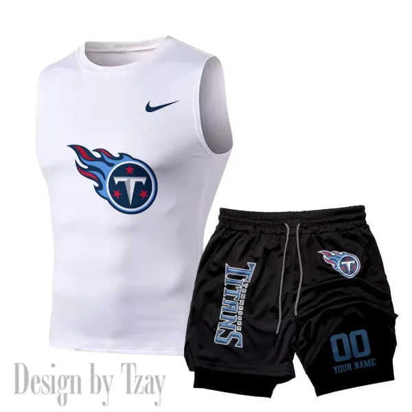 Tennessee Titans Tank Tops Vest Sleeveless and Outdoor Casual Training Sports Shorts 2-in-1 Double-Layer Shorts For Men SPTMODS064