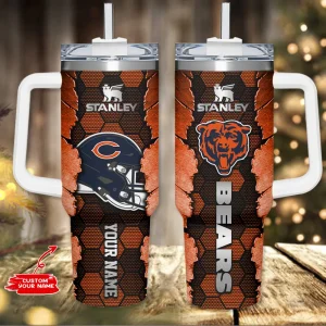 Chicago Bears Simple Modem 40oz Tumbler With Handle And Straw Lid AZC40OZT738