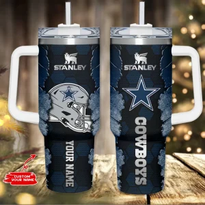 Dallas Cowboys Simple Modem 40oz Tumbler With Handle And Straw Lid AZC40OZT741