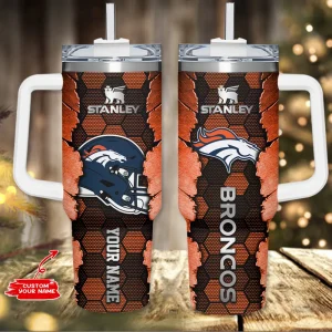 Denver Broncos Simple Modem 40oz Tumbler With Handle And Straw Lid AZC40OZT742