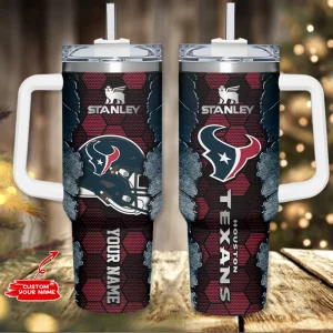 Houston Texans Simple Modem 40oz Tumbler With Handle And Straw Lid AZC40OZT745