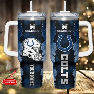 Indianapolis Colts Simple Modem 40oz Tumbler With Handle And Straw Lid AZC40OZT746