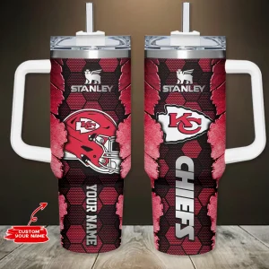 Kansas City Chiefs Simple Modem 40oz Tumbler With Handle And Straw Lid AZC40OZT748
