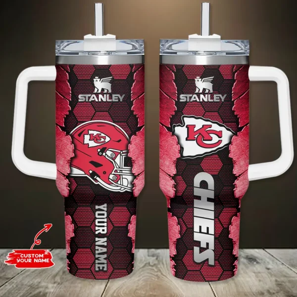 Kansas City Chiefs Simple Modem 40oz Tumbler With Handle And Straw Lid AZC40OZT748