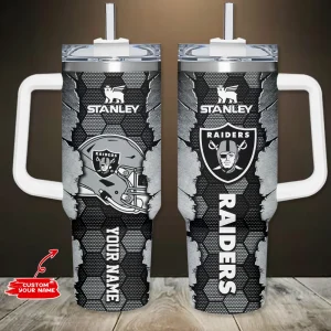 Las Vegas Raiders Simple Modem 40oz Tumbler With Handle And Straw Lid AZC40OZT749