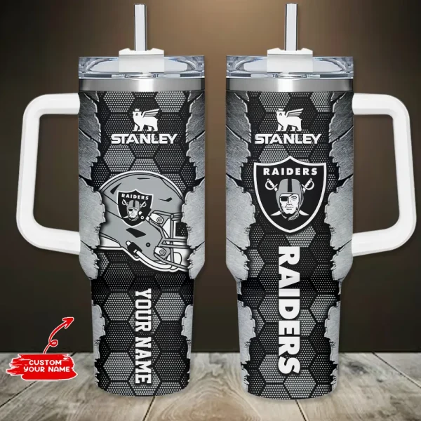 Las Vegas Raiders Simple Modem 40oz Tumbler With Handle And Straw Lid AZC40OZT749
