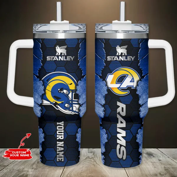 Los Angeles Rams Simple Modem 40oz Tumbler With Handle And Straw Lid AZC40OZT751