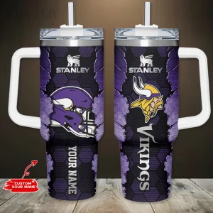 Minnesota Vikings Simple Modem 40oz Tumbler With Handle And Straw Lid AZC40OZT753
