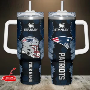 New England Patriots Simple Modem 40oz Tumbler With Handle And Straw Lid AZC40OZT754