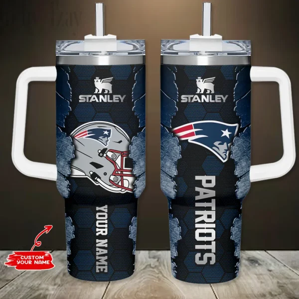 New England Patriots Simple Modem 40oz Tumbler With Handle And Straw Lid AZC40OZT754