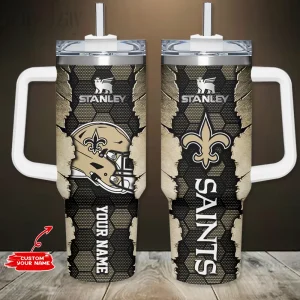 New Orleans Saints Simple Modem 40oz Tumbler With Handle And Straw Lid AZC40OZT755