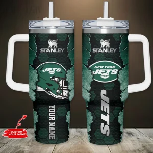 New York Jets Simple Modem 40oz Tumbler With Handle And Straw Lid AZC40OZT757