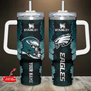 Philadelphia Eagles Simple Modem 40oz Tumbler With Handle And Straw Lid AZC40OZT758