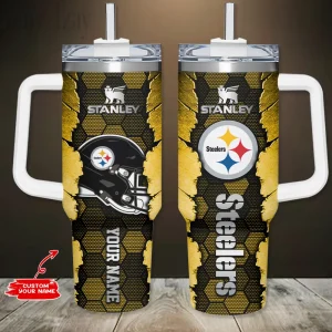 Pittsburgh Steelers Simple Modem 40oz Tumbler With Handle And Straw Lid AZC40OZT759
