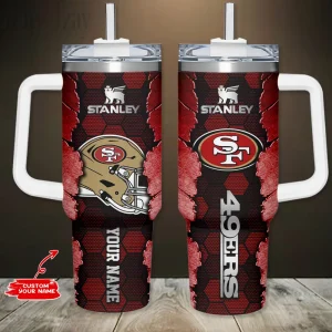 San Francisco 49ers Simple Modem 40oz Tumbler With Handle And Straw Lid AZC40OZT760